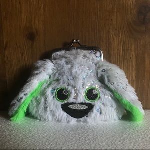 Justice White Sequin Dog Coin Purse